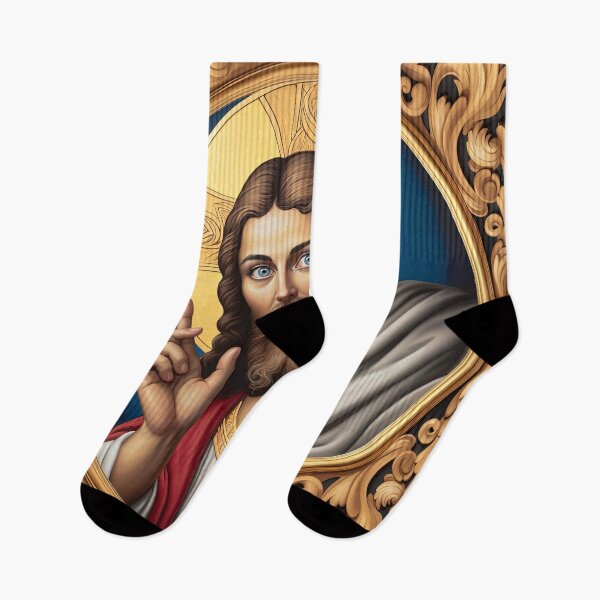 Item preview, Jesus Is Watching - Humorous Religious Art with 'I Saw That!' Message designed and sold by Very Peculiar.