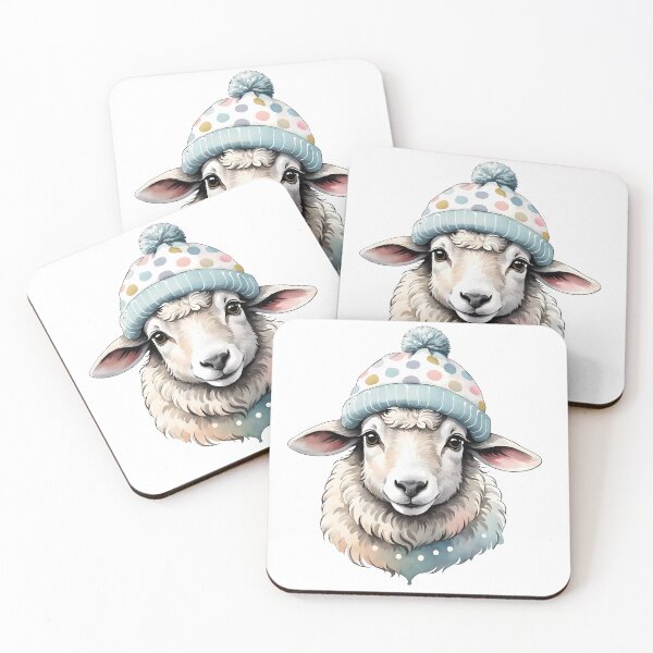 Item preview, Cute sheep with a polka dot bobble hat designed and sold by Naturitude.