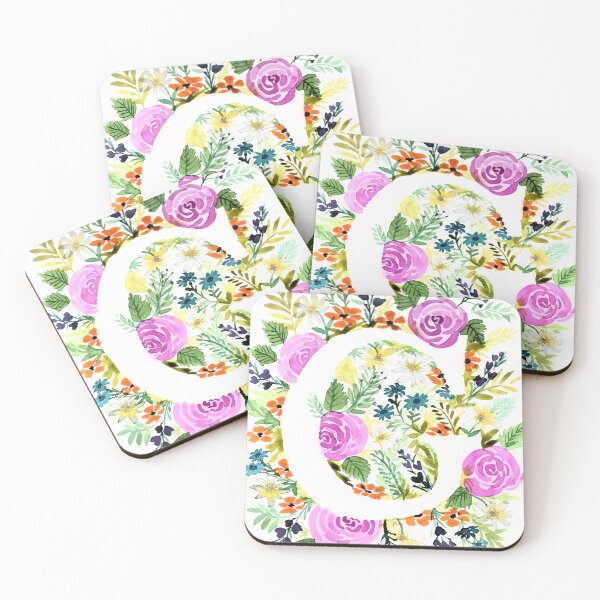 Item preview, Monogram Letter "G" watercolor flowers designed and sold by Gianinagg.