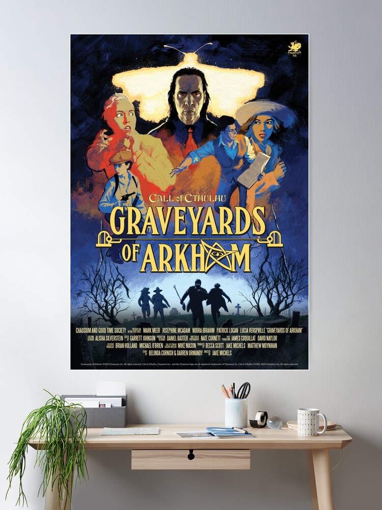Thumbnail 2 of 3, Poster, Graveyards of Arkham Official Movie Poster designed and sold by Chaosium.