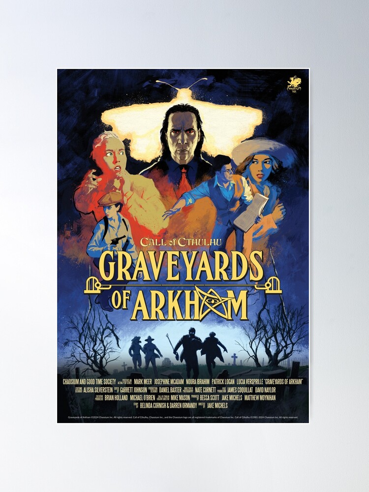 Thumbnail 1 of 3, Poster, Graveyards of Arkham Official Movie Poster designed and sold by Chaosium.