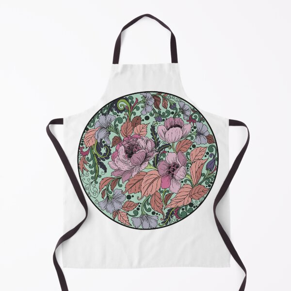 Item preview, Peony floral circle illustration designed and sold by Strix-Designs.