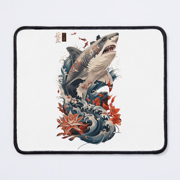 Item preview, Raw Elegance: Great White Shark in Traditional Japanese Style designed and sold by SAMIESS.