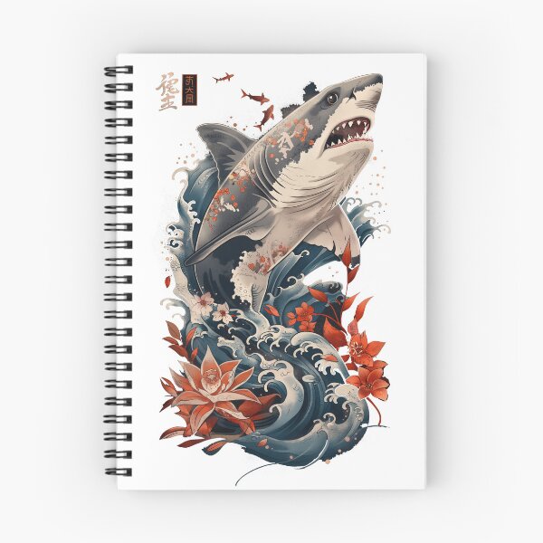 Item preview, Raw Elegance: Great White Shark in Traditional Japanese Style designed and sold by SAMIESS.