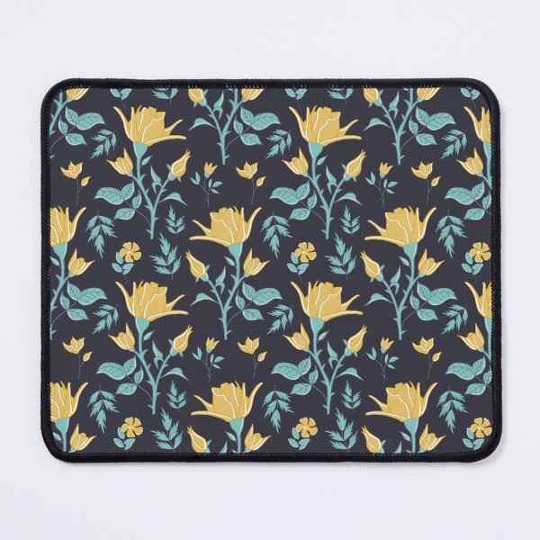 Item preview, yellow English roses with leaves and thorns on a dark background designed and sold by colorofmagic.