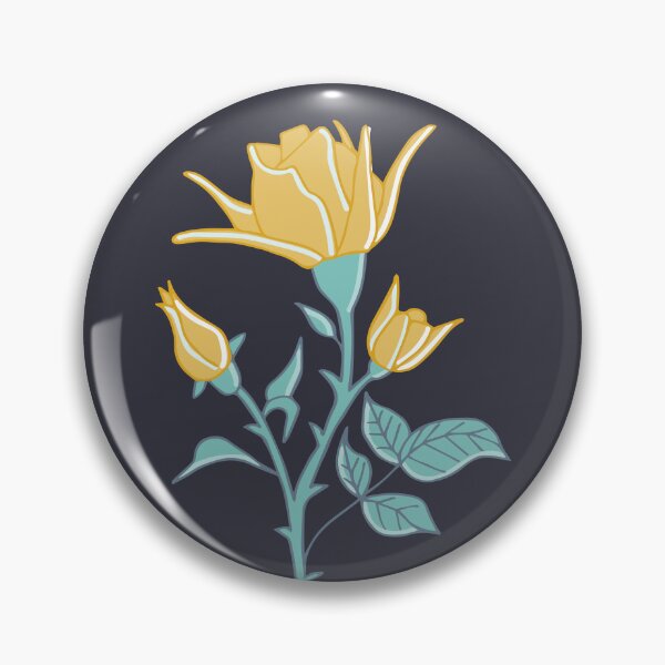 Artikelvorschau, gelbe englische Rosen mit Blättern und Dornen auf dunklem Hintergrund entworfen und verkauft von colorofmagic.