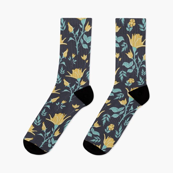 Item preview, yellow English roses with leaves and thorns on a dark background designed and sold by colorofmagic.