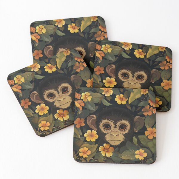 Item preview, Monkey in flowers designed and sold by HappyStickBike.