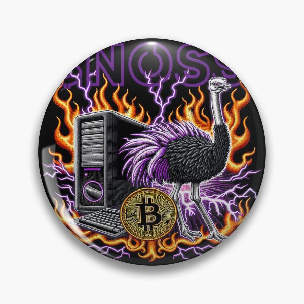 Item preview, $NOSS "Digital Phoenix: Ostrich ablaze with Purple Lightning, BTC" designed and sold by zzz888.