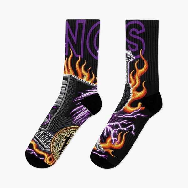 Item preview, $NOSS "Digital Phoenix: Ostrich ablaze with Purple Lightning, BTC" designed and sold by zzz888.