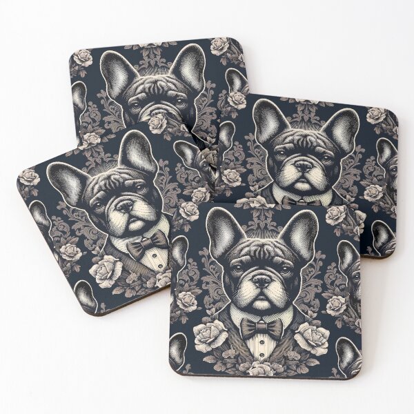 Item preview, Copy of French Bulldog Retro Vintage Aesthetic Floral Dog Art designed and sold by ElegantCat.