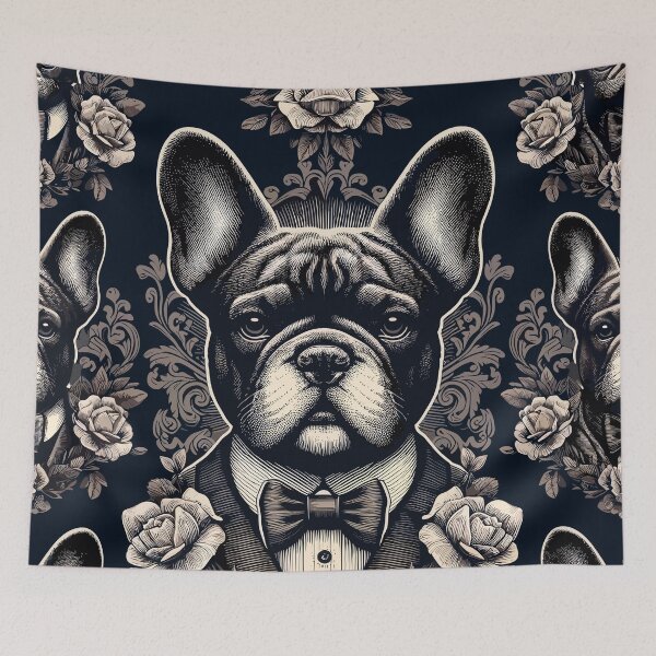 Item preview, Copy of French Bulldog Retro Vintage Aesthetic Floral Dog Art designed and sold by ElegantCat.