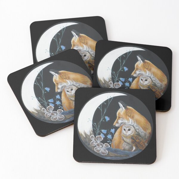 Item preview, fox and owl at night designed and sold by Arctia.