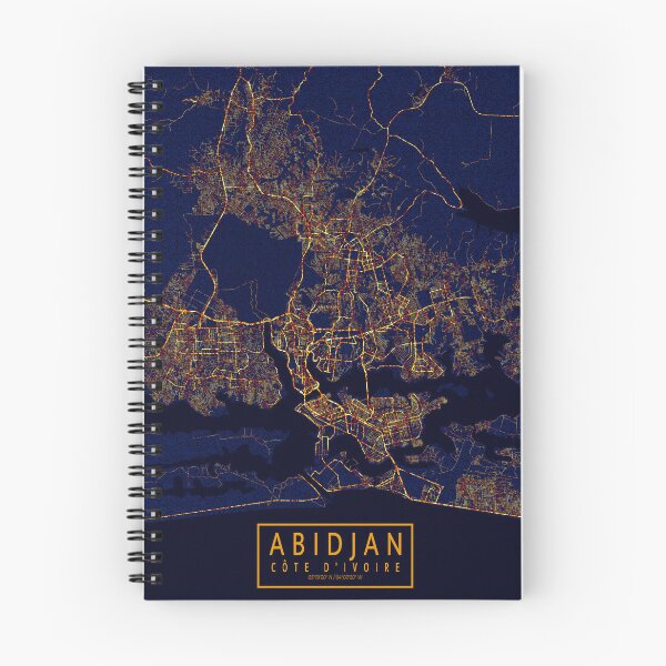 Item preview, Abidjan, Côte d'Ivoire Map - City At Night designed and sold by deMAP.