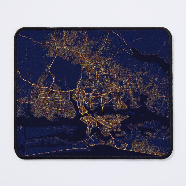 Item preview, Abidjan, Côte d'Ivoire Map - City At Night designed and sold by deMAP.