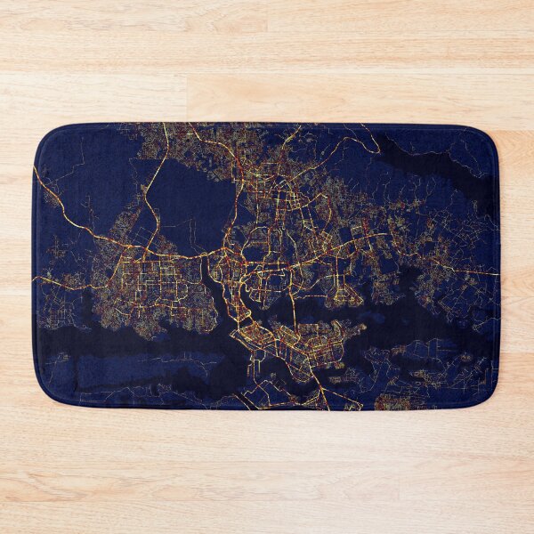 Item preview, Abidjan, Côte d'Ivoire Map - City At Night designed and sold by deMAP.