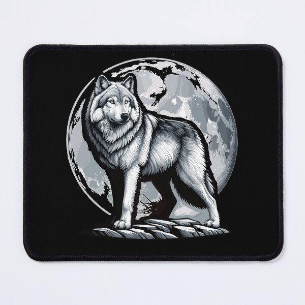 Artikelvorschau, Majestätischer Wolf im Mondschein Design entworfen und verkauft von Thomas Remmers.