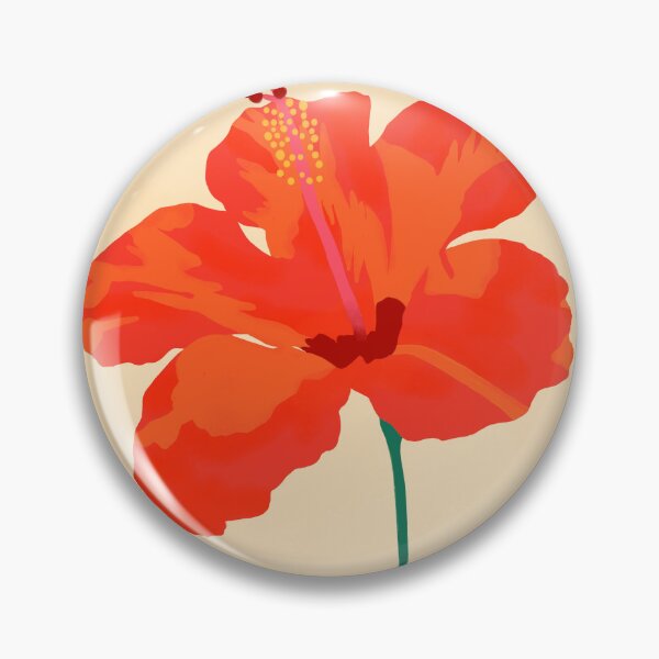 Item preview, Hibiscus Affection, Nature Inspired Botanical Art, Vibrant Tropical Vibes, Bohemian Minimalistic Orange Hibiscus designed and sold by Kintsugi99.