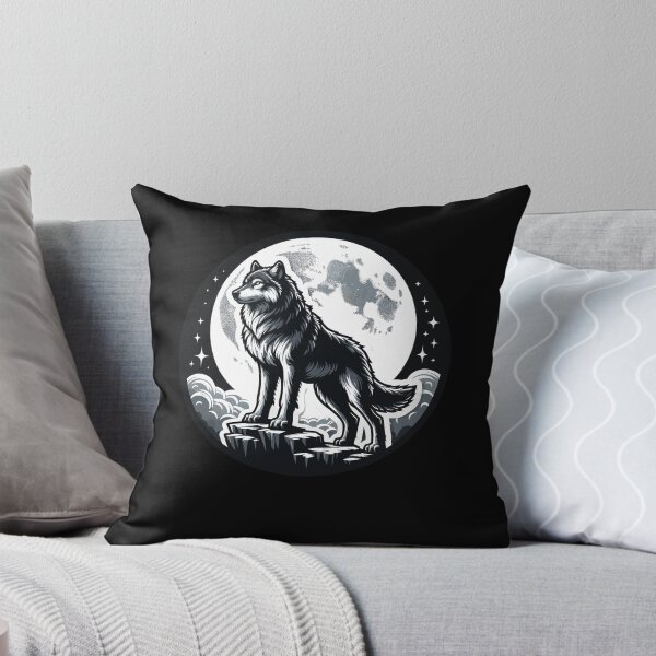 Artikelvorschau, Majestätischer Wolf im Mondschein Design entworfen und verkauft von Thomas Remmers.