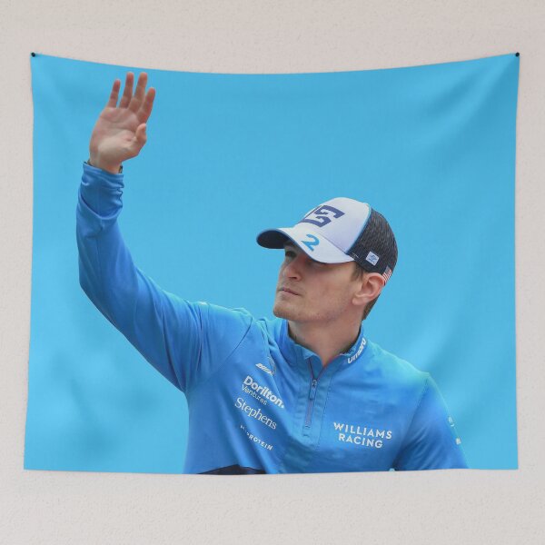 Item preview, Logan Sargeant F1 Driver Waving Williams F1 Team Alex Albon designed and sold by FormulaGTee1.