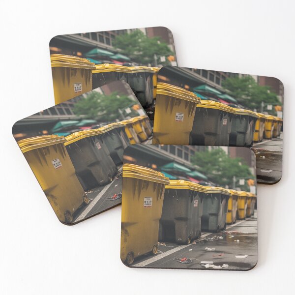 Item preview, Realistic garbage bins lined up on a bustling city street designed and sold by ZedDesign99.