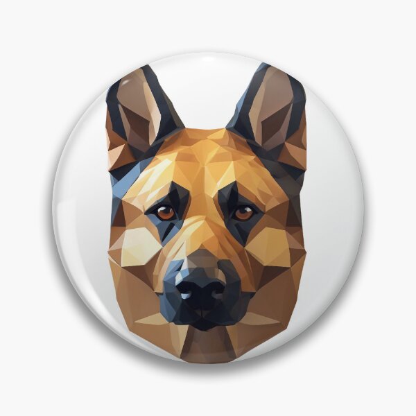 Item preview, German shepherd dog face low poly designed and sold by athenaVart.