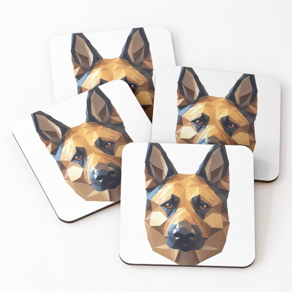 Item preview, German shepherd dog face low poly designed and sold by athenaVart.