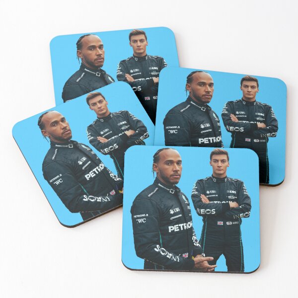 Item preview, George and Lewis Hamilton F1 Drivers in Black Race Suit designed and sold by FormulaGTee1.