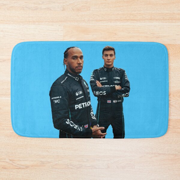 Item preview, George and Lewis Hamilton F1 Drivers in Black Race Suit designed and sold by FormulaGTee1.