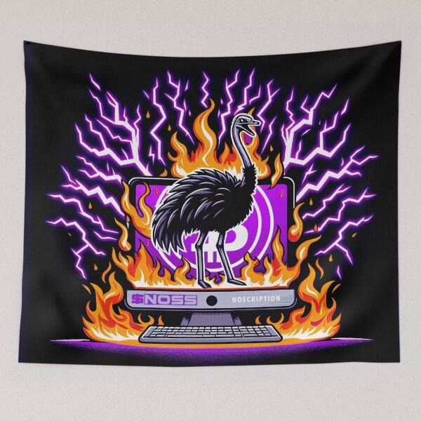 Item preview, $NOSS "Crypto Blaze: Thunderbird Strikes BTC Inferno" designed and sold by zzz888.