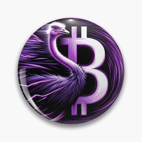 Item preview, $NOSS  "Epic Lightning: Majestic Purple Ostrich and BTC" designed and sold by zzz888.