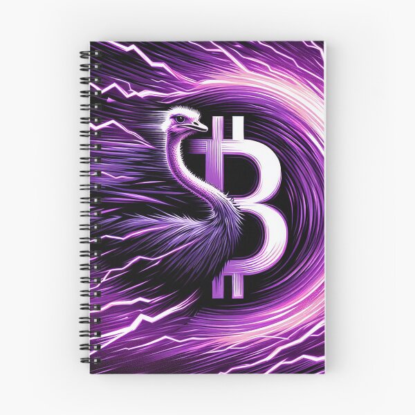 Item preview, $NOSS  "Epic Lightning: Majestic Purple Ostrich and BTC" designed and sold by zzz888.