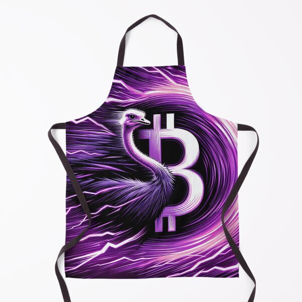 Item preview, $NOSS  "Epic Lightning: Majestic Purple Ostrich and BTC" designed and sold by zzz888.