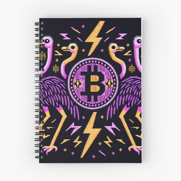 Item preview, $NOSS "Thunderous Ostrich: BTC Enveloped in Purple Lightning" designed and sold by zzz888.