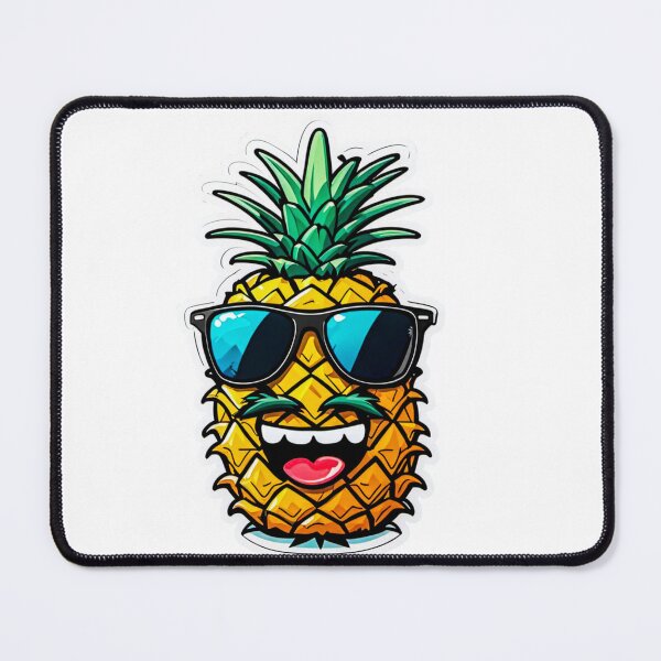 Item preview, Happy Funny Mustache Pineapple Wearing Sunglasses, Smiling Pineapple designed and sold by MyArt23.