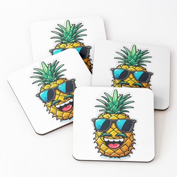 Item preview, Happy Funny Mustache Pineapple Wearing Sunglasses, Smiling Pineapple designed and sold by MyArt23.