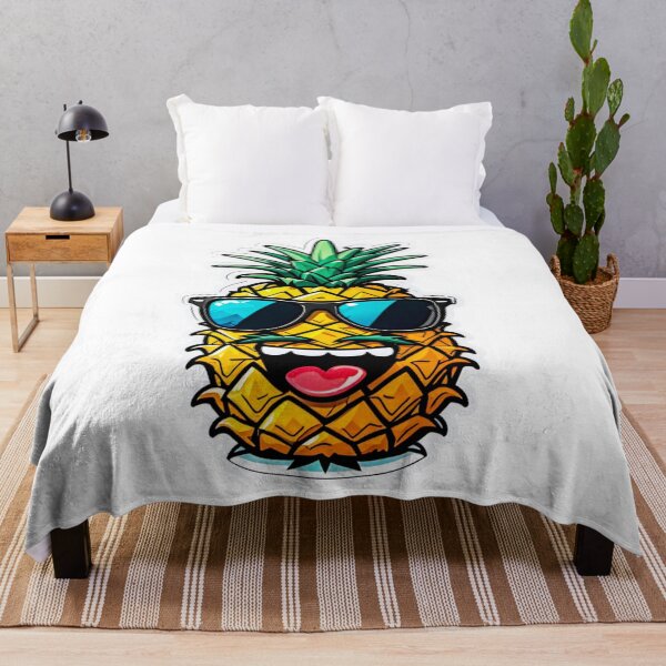 Item preview, Happy Funny Mustache Pineapple Wearing Sunglasses, Smiling Pineapple designed and sold by MyArt23.