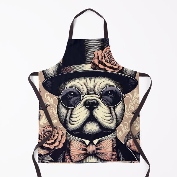 Item preview, French Bulldog Floral Rose Elegance Retro Vintage Aesthetic Dog Art designed and sold by ElegantCat.