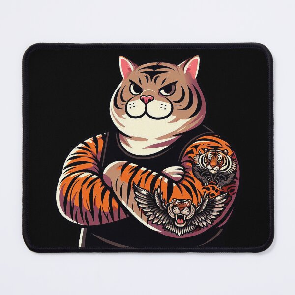 Item preview, Chubby Tabby Cat with Cat Tattoo designed and sold by plushism.