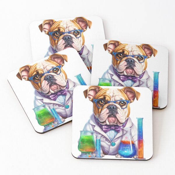 Item preview, Scientist dog. Dog wearing glasses, white coat, bow tie and glasses designed and sold by Erik Visnievskij.