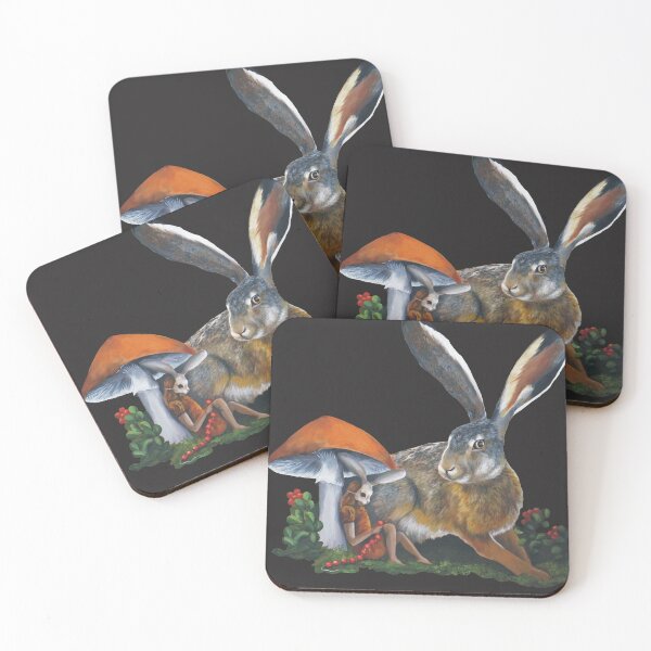 Item preview, hare and girl in mask designed and sold by Arctia.