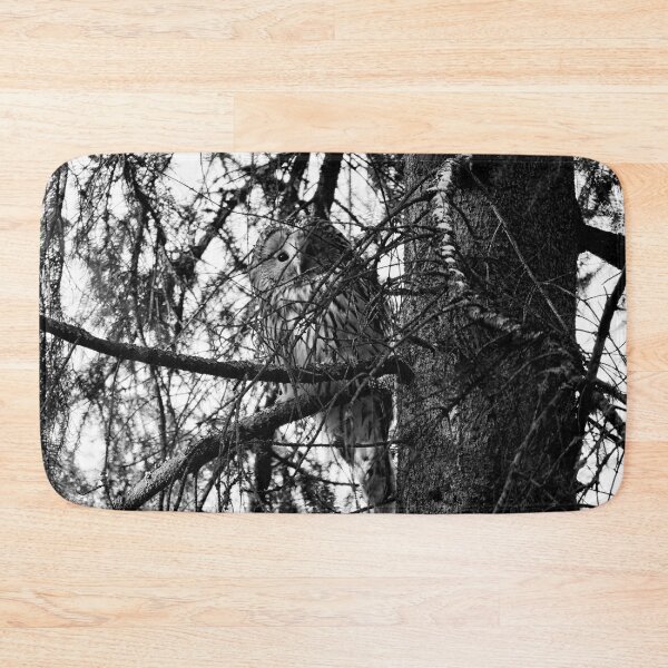 Item preview, Hiding in the spruce. Ural owl bw designed and sold by Jouko Lehto Photography.
