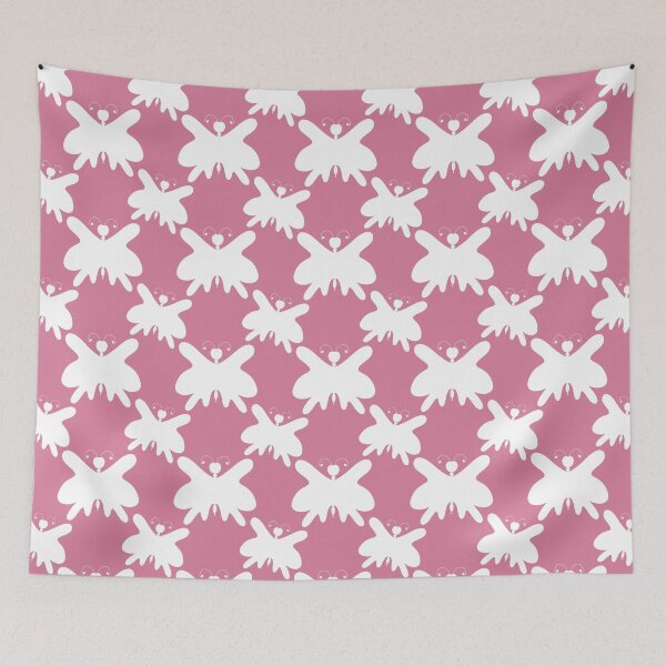 Item preview, Butterfly Pink and White Silhouette Pattern  designed and sold by Artistestella.