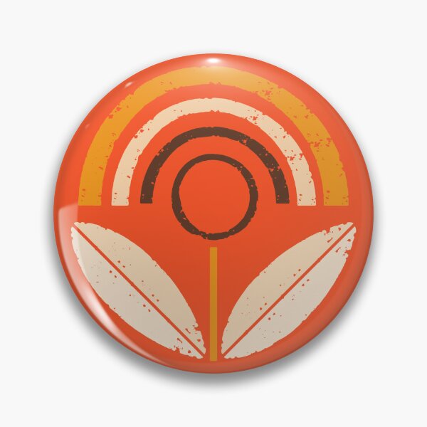 Item preview, Orange Mod Sunflower- Mid Century Floral designed and sold by susycosta.