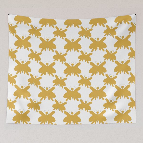 Item preview, Butterfly Yellow and White Silhouette Pattern  designed and sold by Artistestella.