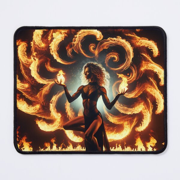 Item preview, Woman dancing and controlling flames that swirl around her in hypnotic patterns designed and sold by AndreaMart.