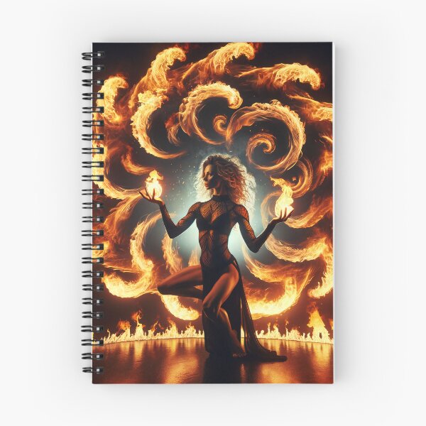 Item preview, Woman dancing and controlling flames that swirl around her in hypnotic patterns designed and sold by AndreaMart.