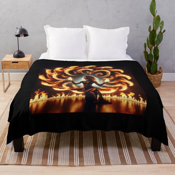 Item preview, Woman dancing and controlling flames that swirl around her in hypnotic patterns designed and sold by AndreaMart.
