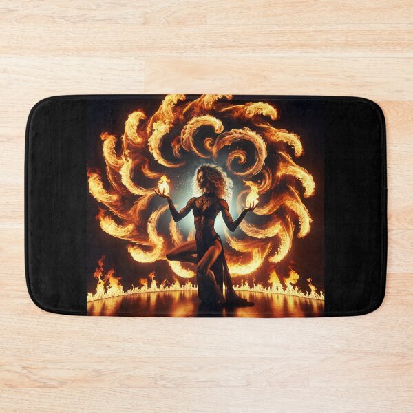 Item preview, Woman dancing and controlling flames that swirl around her in hypnotic patterns designed and sold by AndreaMart.