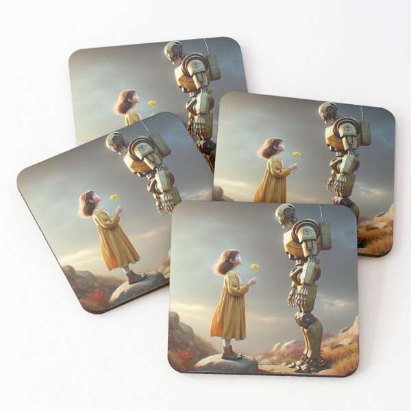 Item preview, A girl and a robot. SiFi AI inspiration designed and sold by 72artteam.